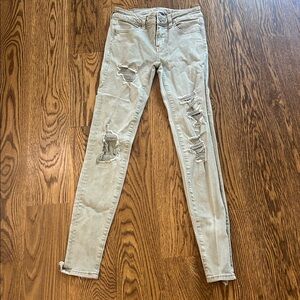 American Eagle Size 0 Regular Next Level Stretch Jegging light olive green